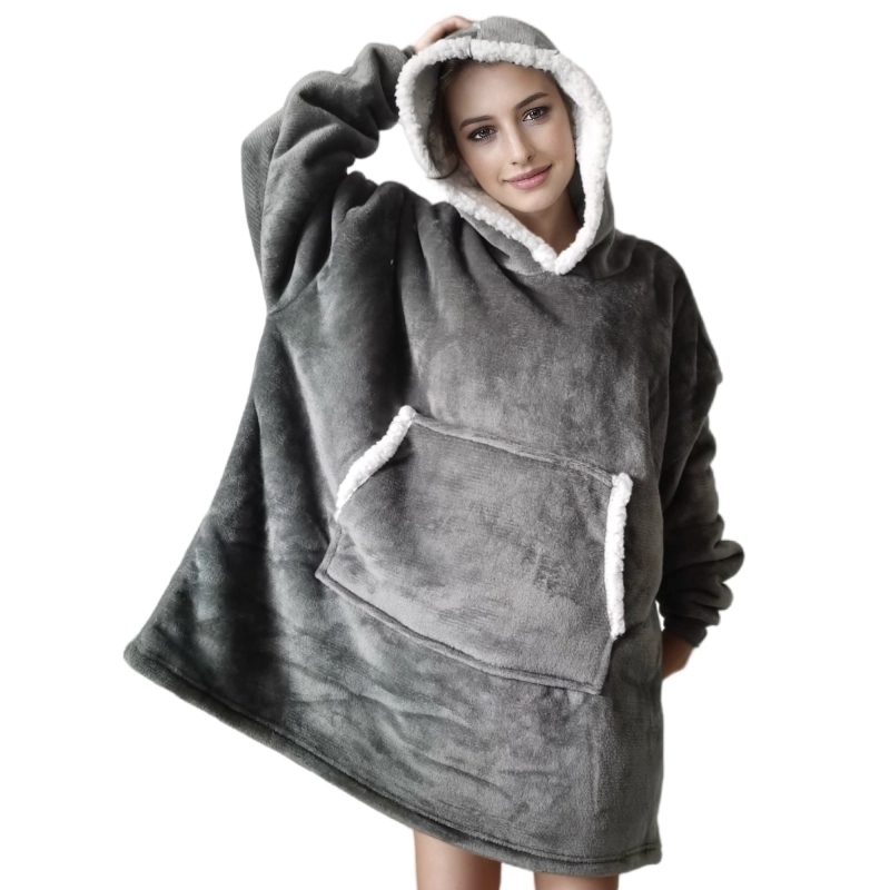 Sherpa Hoodie Fleece - Wearable Volwassen Super Zacht Flanel Sherpa