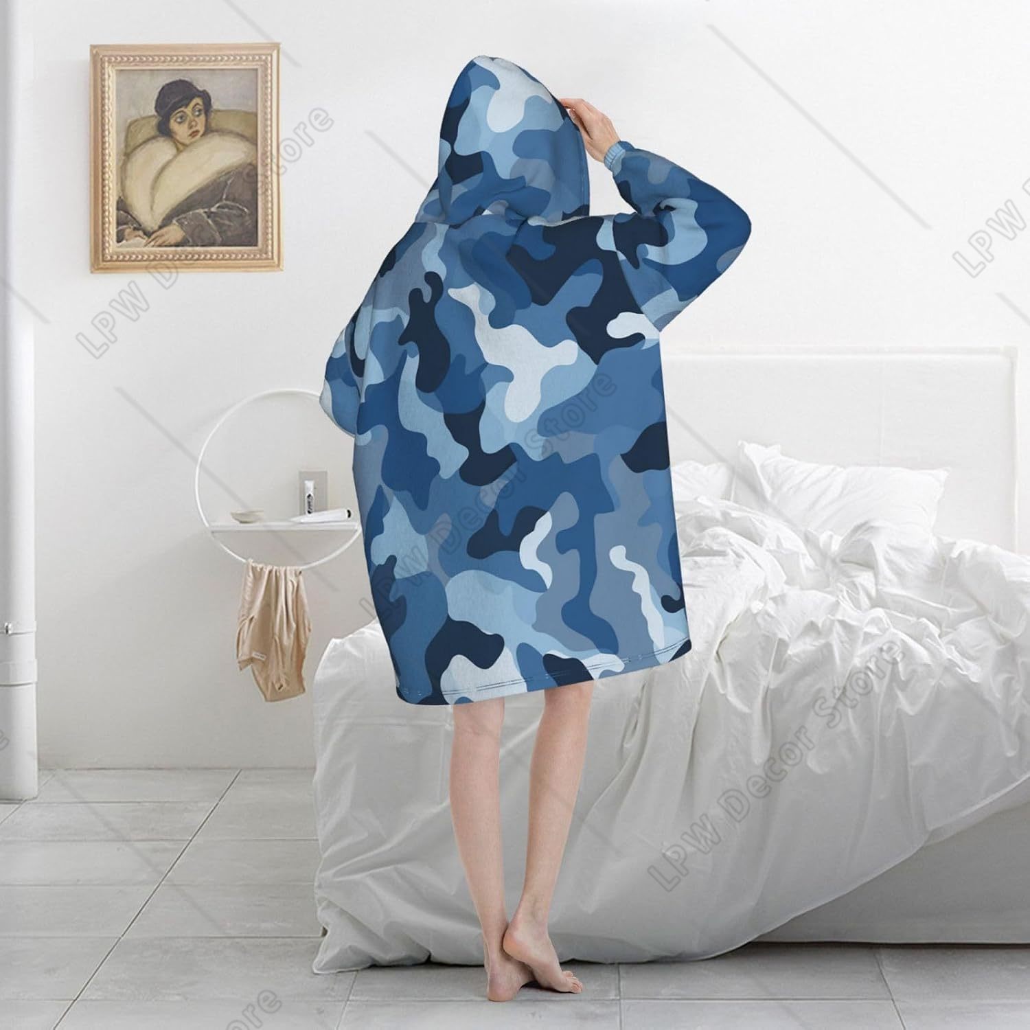 Klassieke blauwe camouflage dr - Sherpa Hoodie Fleece recensie en prijs