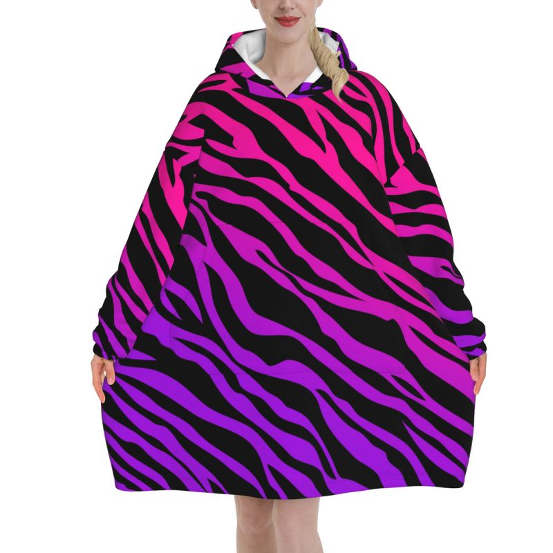 Zebra Streep Print Draagbare D - Sherpa Hoodie Fleece recensie en prijs
